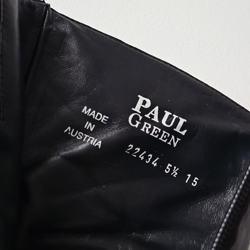 🖤 Paul Green Black Leather Ankle Boots Austria Made Heeled Square Toe Buckle - Picture 3 of 16